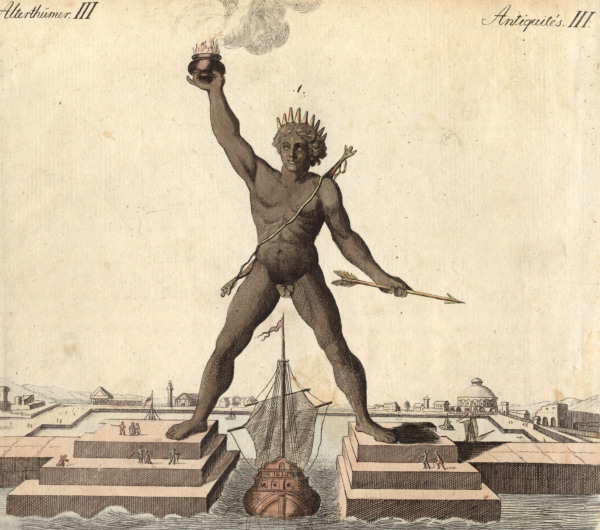 Colossus of Rhodes , from:Bertuch 1792 from Bertuch