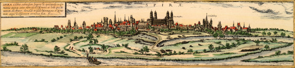 Speyer, Ansicht from Braun u. Hogenberg
