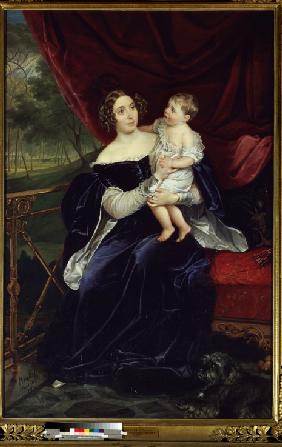 Portrait of Countess Olga Orlova-Davydova with her daughter Natalia