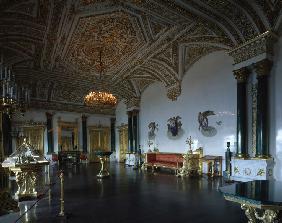 The Malachite Hall of the Winter Palace in Saint Petersburg