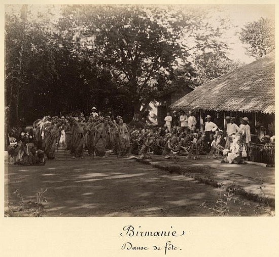 Burmese dancers celebrating, Burma, late 19th century from English Photographer