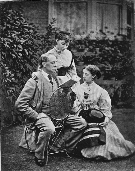 Charles Dickens with two of his daughters, c.1865 from English Photographer