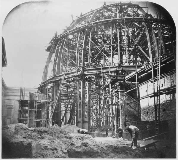 Construction of the British Museum Reading Room, 1854-57 from English Photographer