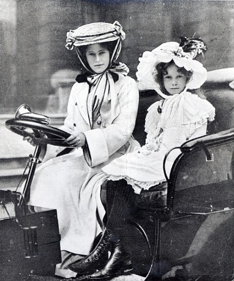 Millicent, Duchess of Sutherland and her daughter at the first meeting of the Ladies Automobile Club from English Photographer