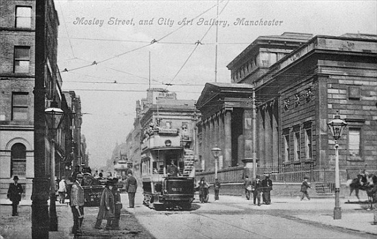 Mosley Street, and City Art Gallery, Manchester, c.1910 from English Photographer
