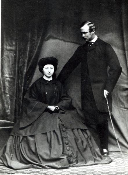 Princess Alice and Prince Ludwig of Hesse, 1860 (b/w photo)  from English Photographer