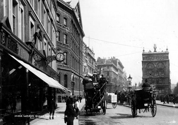 Queen Victoria Street, London, c.1891 (b/w photo)  from English Photographer