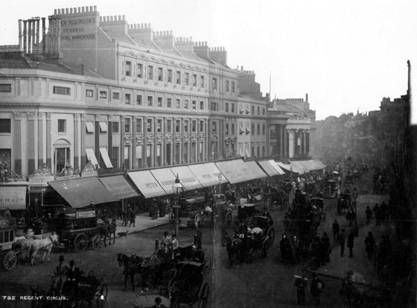 Regent Circus, London, c.1890 (b/w photo)  from English Photographer