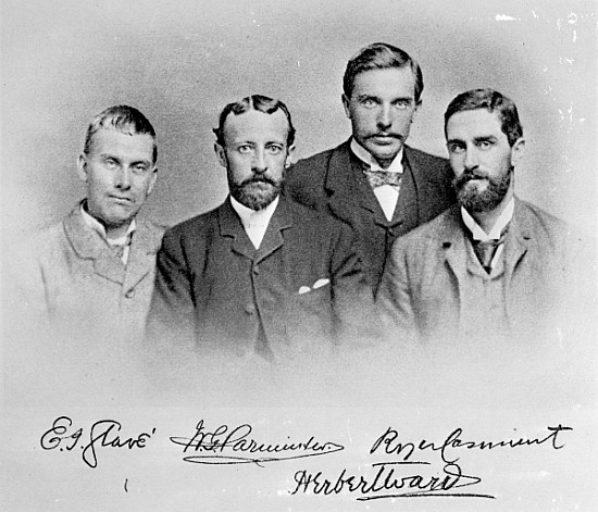 Roger Casement, Herbert Ward, E.J Glave and friend from English Photographer