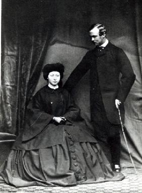 Princess Alice and Prince Ludwig of Hesse, 1860 (b/w photo) 