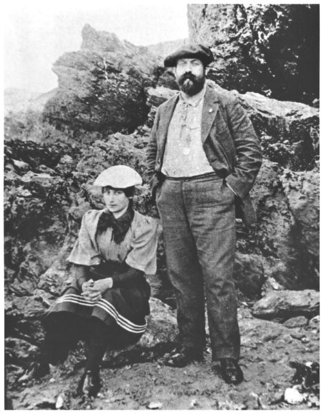 Colette (1873-1954) and Willy (1859-1931) at Belle-Ile, summer 1894 (b/w photo)  from French Photographer