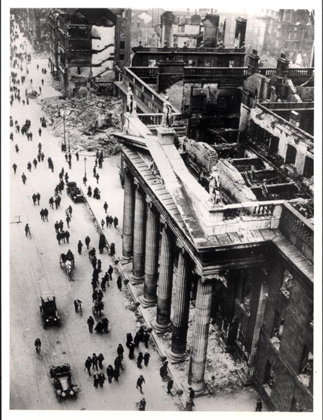 The Dublin General Post Office after the Easter Uprising of 1916 (b/w photo)  from French Photographer