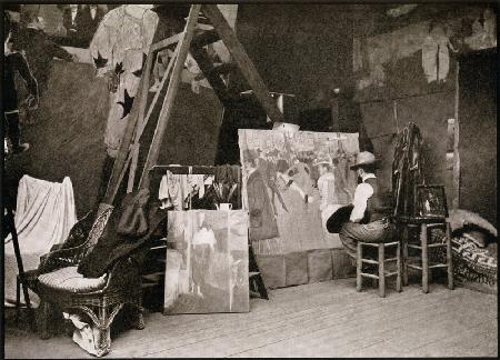 Toulouse-Lautrec in his studio in Rue Caulaincourt, from ''Toulouse-Lautrec'' by Gerstle Mack, publi