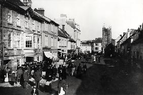 Market at Okehampton, Devon, c.1900 (b/w photo) 