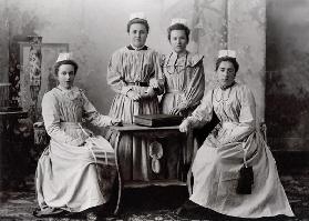 Nurses, c.1890 (b/w photo) 