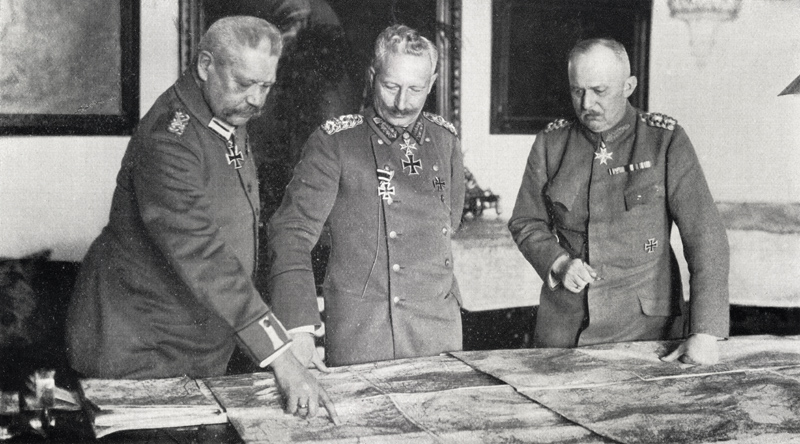 Paul Von Hindenburg (1847-1934) Kaiser Wilhelm II (1859-1941) & Erich Von Ludendorff (1865-1937) (b/ from German Photographer