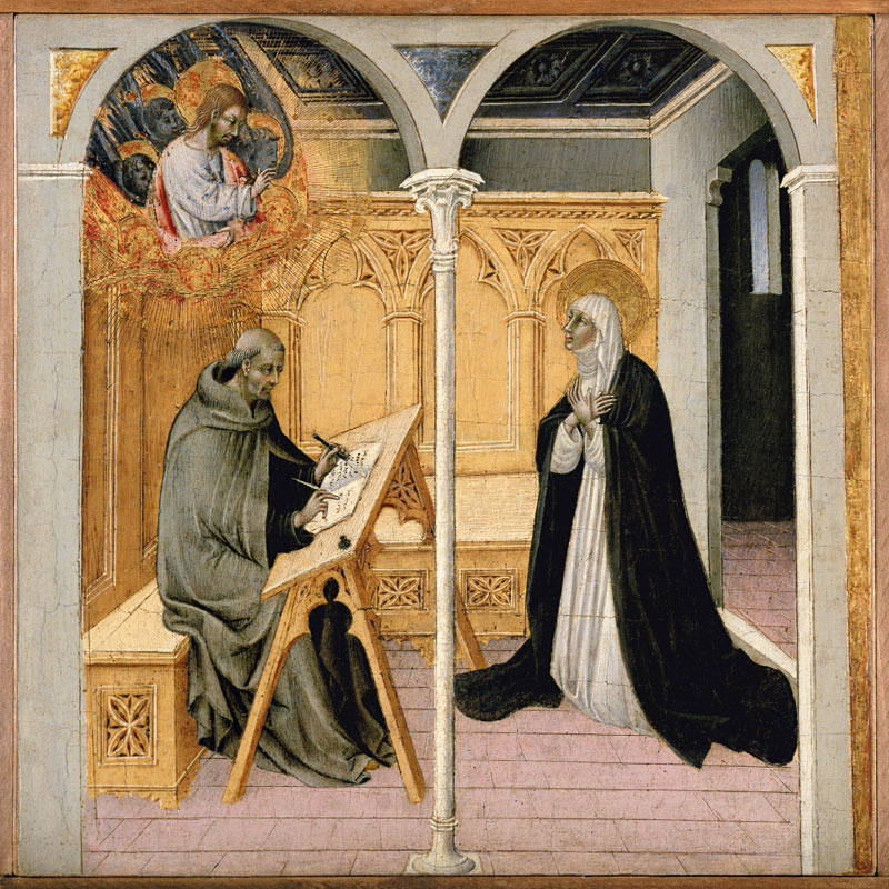 St. Catherine of Siena Dictating Her Dialogues from Giovanni di Paolo di Grazia