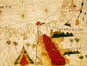 The Red Sea, from a nautical atlas, 1520(detail from 330913)