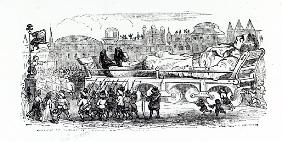 Gulliver being transported to the Lilliputian capital, an illustration from ''Gulliver''s Travels'' 