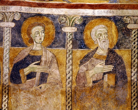 Detail of St. John the Evangelist and St. Simon from Italian School