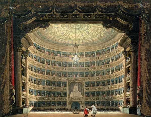 La Scala, Milan, during a performance from Italian School