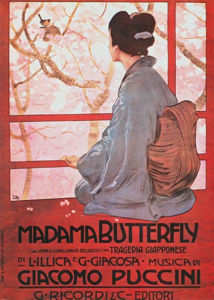 Frontispiece of the score sheet for ''Madame Butterfly'' Giacomo Puccini (1858-1924) from Italian School