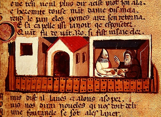 Seeking asylum in a convent, from ''Codex Entree d''Espagne'' from Italian School