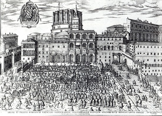 The Benediction of Pope Pius V in St.Peter''s Square c.1567 from Italian School