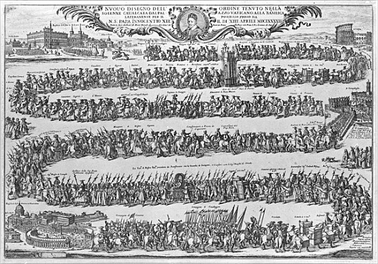 The Procession of Pope Innocent XII from the Vatican on his formally taking possession of St John from Italian School