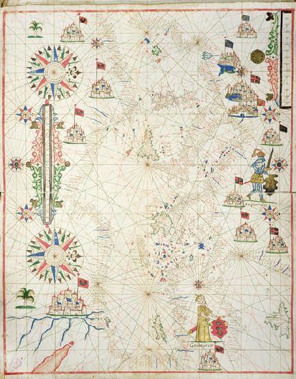The Mediterranean Basin, from a nautical atlas, 1646(see also 330937-330938)
