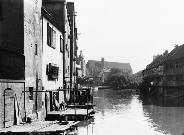 The River Gera at Erfurt, Thiringia, c.1910 (b/w photo)  from Jousset