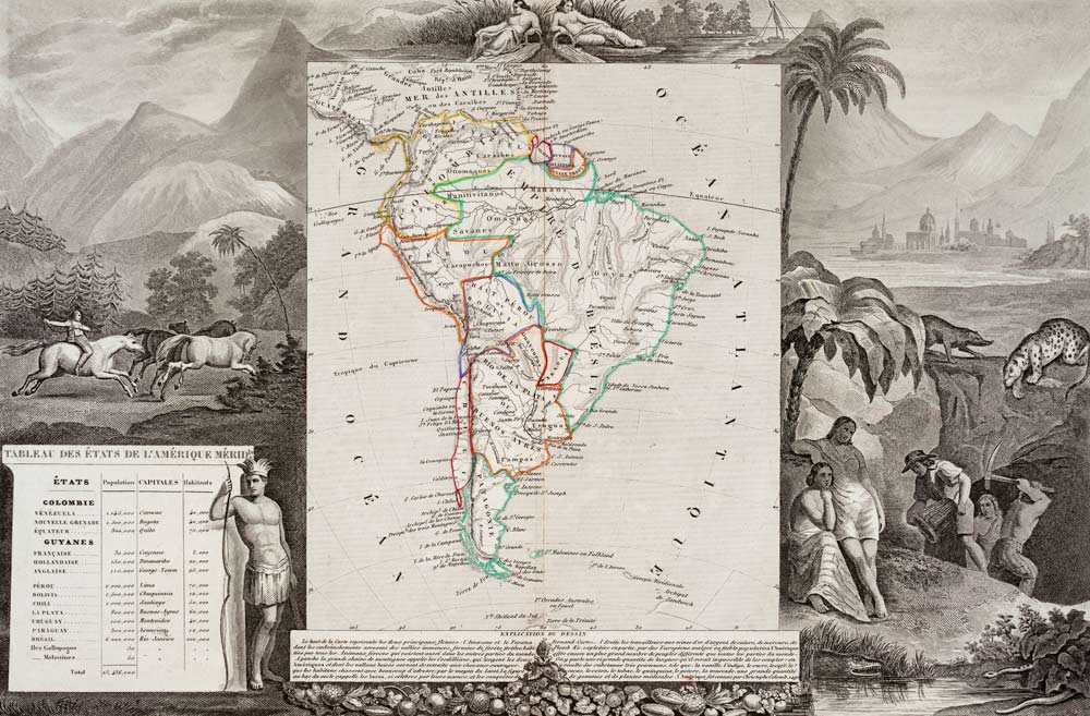 Landkarte von Südamerika 1856 from Laguillermie
