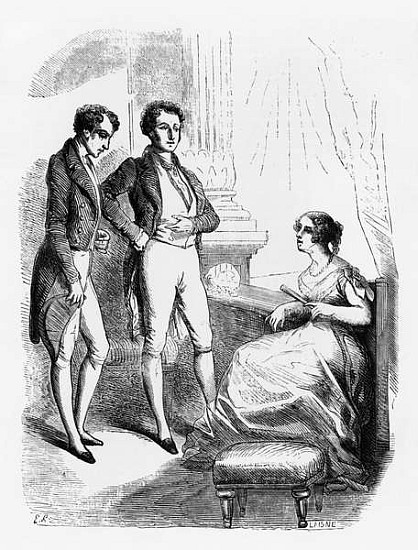 Rastignac introduced to Madame de Nucingen, illustration from ''Le Pere Goriot'' Honore de Balzac (1 from Laisne
