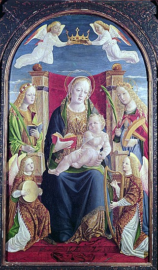 Madonna and Child with Angel Musicians, c.1490-1500 from Lombard School