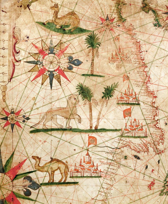 The North Coast of Africa, from a nautical atlas, 1651(detail from 330922) from Pietro Giovanni Prunes