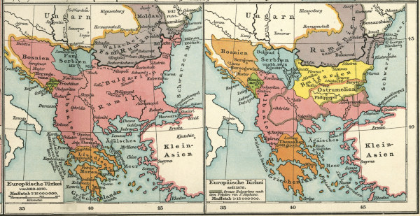 Balkan vor u. nach 1878 from Putzger