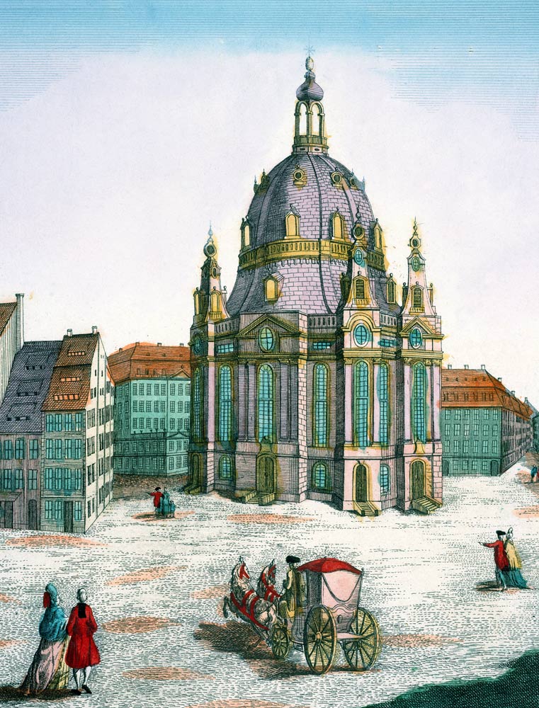 Dresden, Frauenkirche from Riedel
