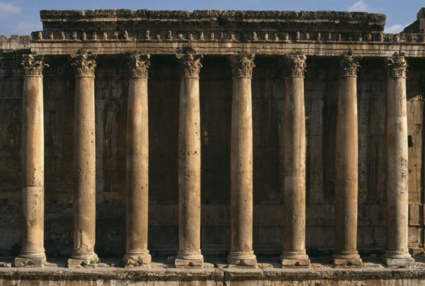 Temple of Bacchus, view of the colonnade; High Imperial Period (27 BC-395 AD) (photo)  from Roman Imperial Period (27 BC-476 AD)