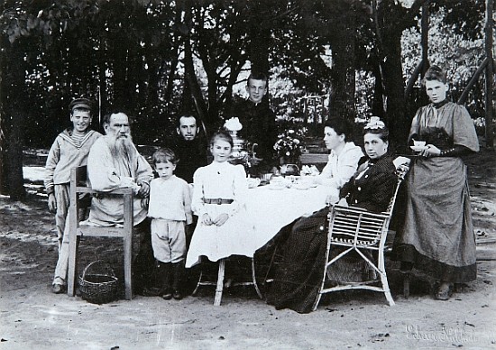 Family portrait of the author Leo N. Tolstoy, from the studio of Scherer, Nabholz & Co. from Russian Photographer