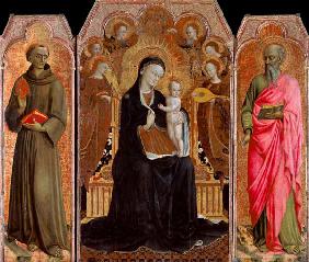Maria mit dem Kind und sechs Engeln, sowie die hll. Antonius/Padua und Joh.Evang