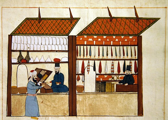 Ms. cicogna 1971, miniature from the ''Memorie Turchesche'' depicting Turkish merchants from Venetian School