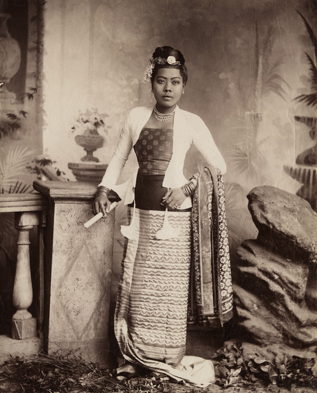 Burmese lady (albumen print) (b/w photo)  from Watts and Skeen (fl.c.1888-c.1908)