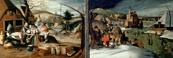 Autumn (left): Winter (right) (panel) from Abel Grimmer
