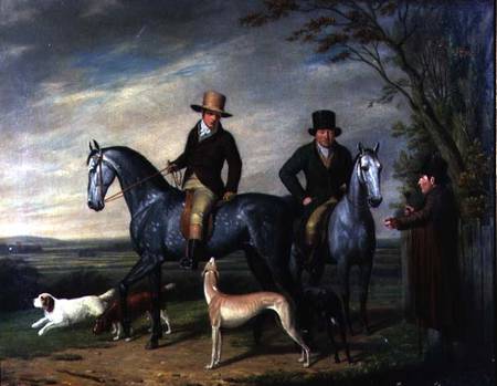 Two Gentlemen on Grey Hunters from Abraham Cooper
