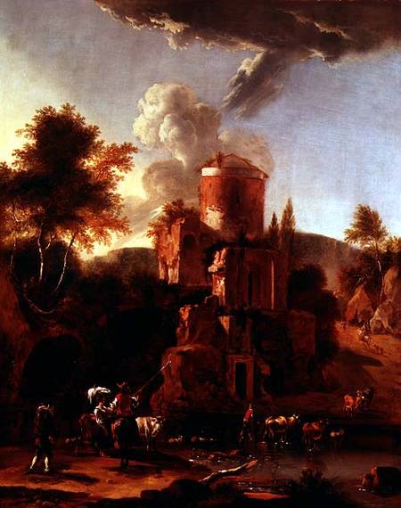 Italian Landscape with ruins from Abraham-Jansz Begeyn