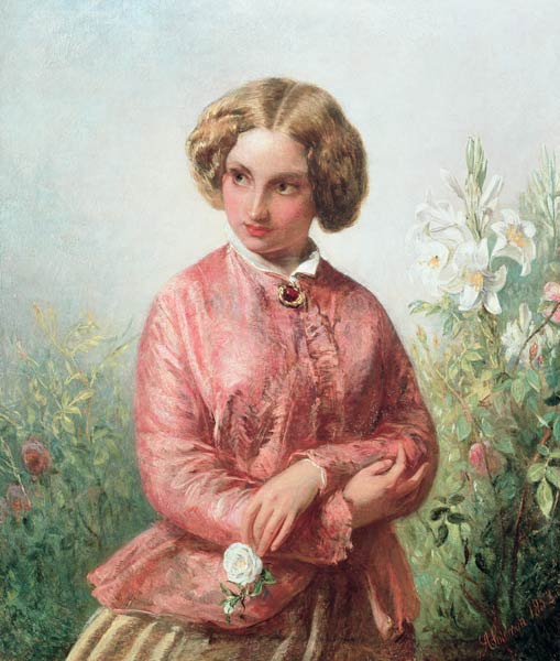Portrait of a young girl with a rose from Abraham Solomon