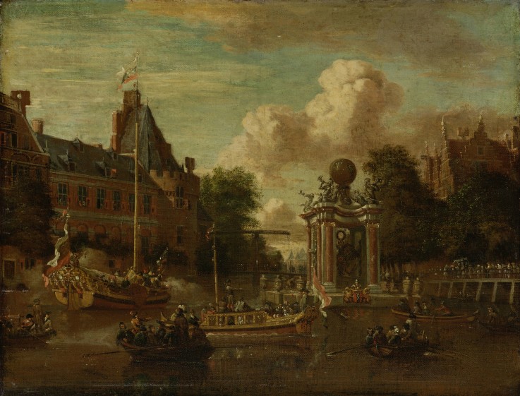 The arrival of the embassy of Muscovy in Amsterdam on August 1697 from Abraham Storck