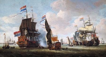 The Arrival of Michiel Adriaanszoon de Ruyter (1607-76) in Amsterdam