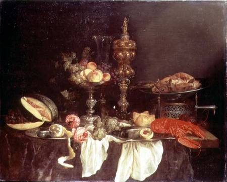 Still Life with a Lobster and a Turkey from Abraham van Beyeren