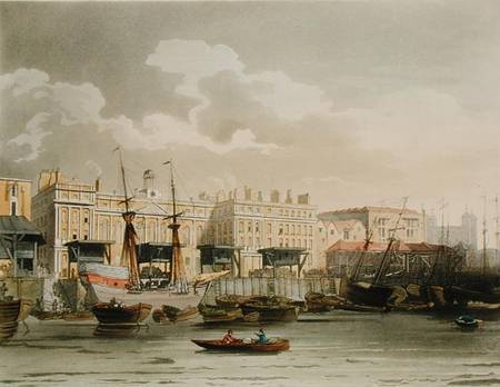 Custom House from the River Thames, from Ackermann's 'Microcosm of London', engraved by John Bluck ( from A.C. Rowlandson